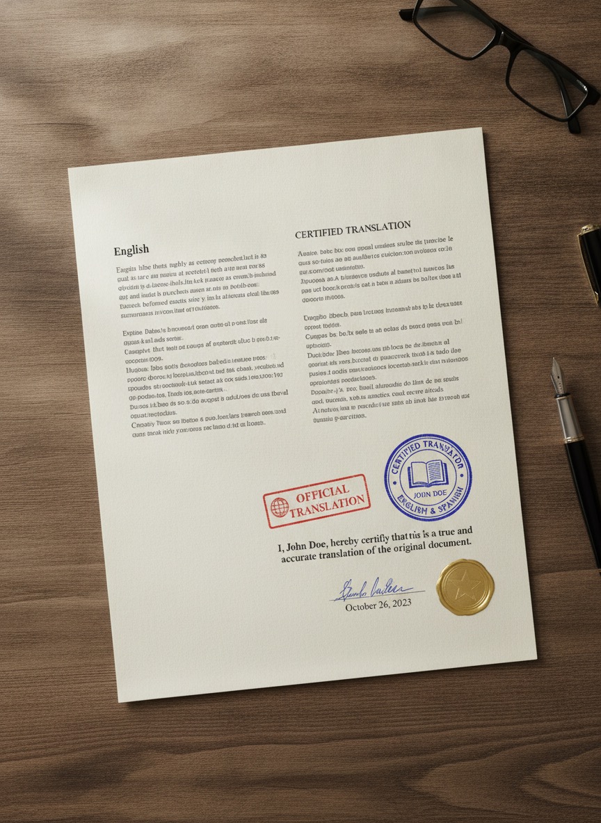 Sample Certified Translation document