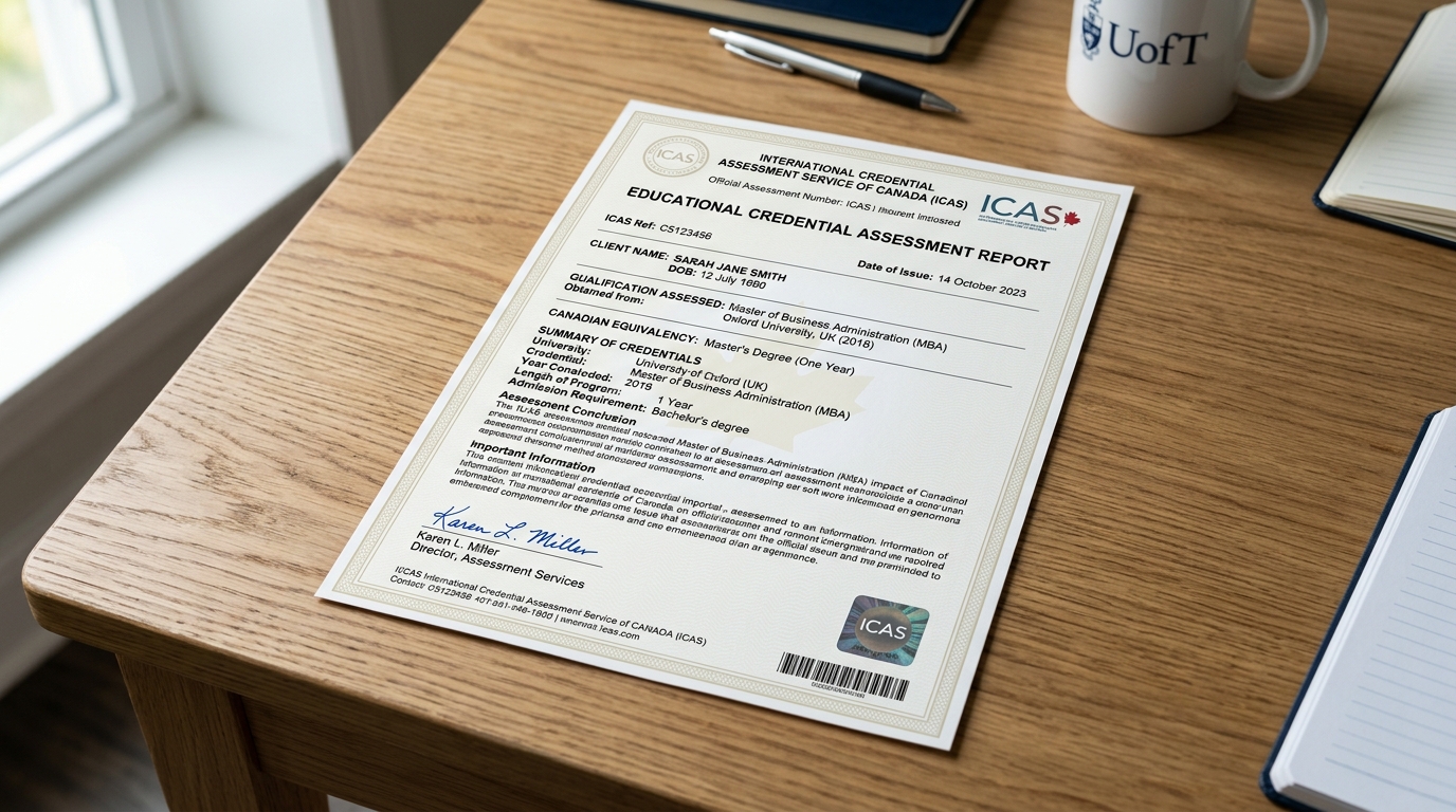 Sample ICAS Verification (Canada) Document
