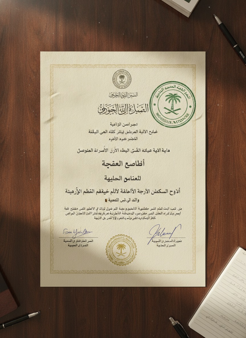 Sample Saudi Cultural Attestation (Mosadaqa) document